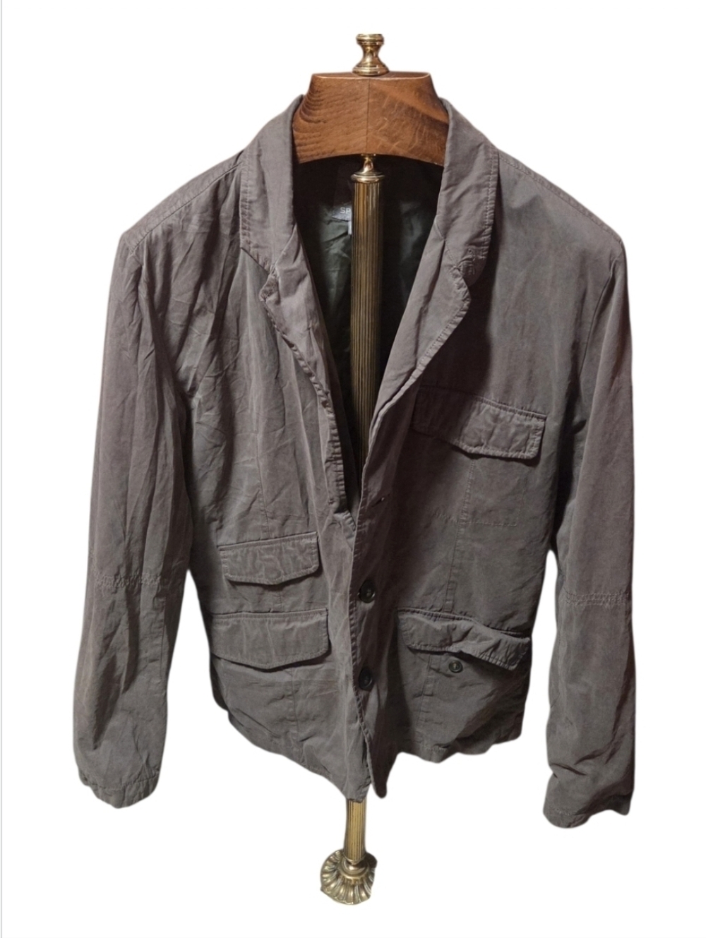 Spiewak Mens Brown Safari Multi Pocket Jacket Size Large Missing Button